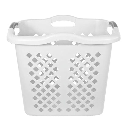 2 Bushel Plastic Laundry Basket Hamper with 4 Handles