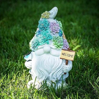 14 Inch Outdoor Garden Dwarf Statue-resin Gnome Statue Lighting Wizard Solar Led Light