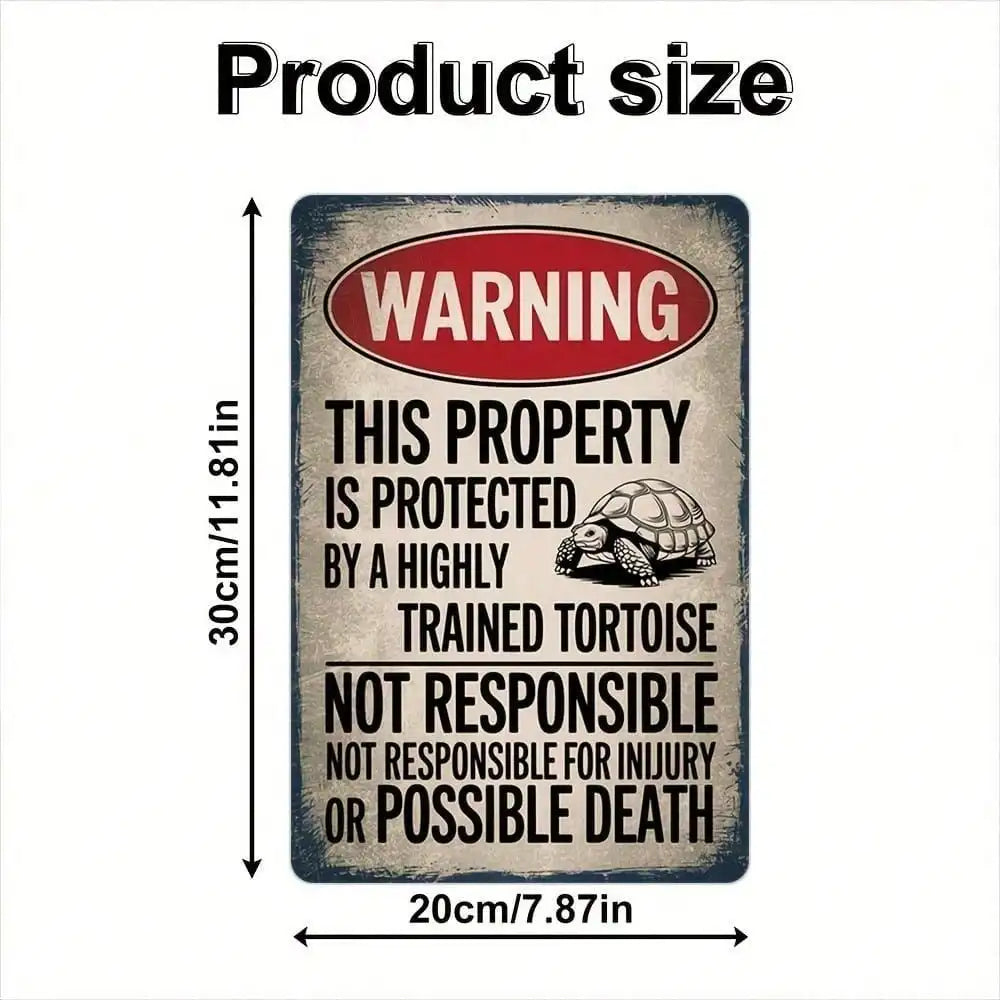 Funny Retro Turtle Crossing Tin Sign 8x12 Inch