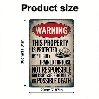 Funny Retro Turtle Crossing Tin Sign 8x12 Inch
