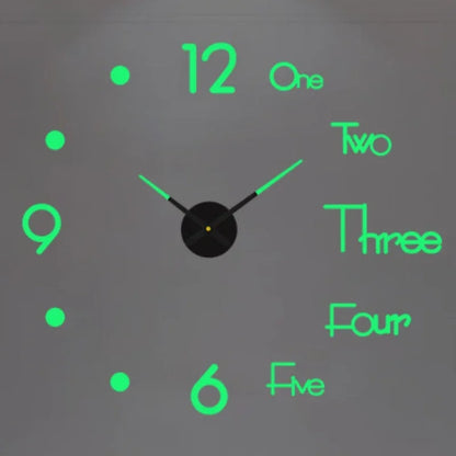 Large 3D Wall Clock Luminous Classic Wall Clocks DIY Digital Clock Wall Watches Stickers Silent Clock for Home Living Room Table