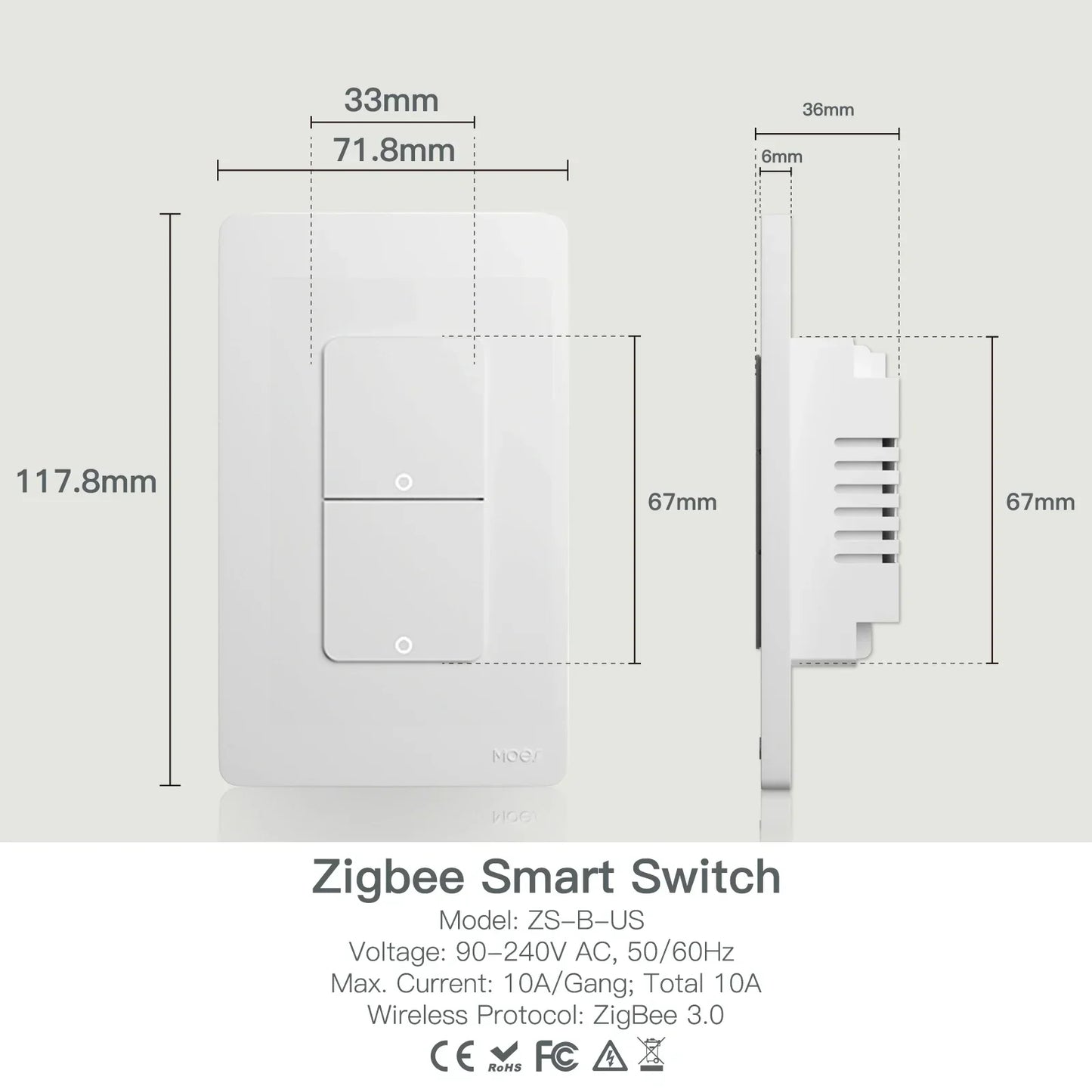 Smart Light Switch US Push Button Wall Switch