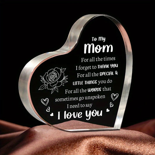 Mother's Day Gift Sign Heart Shaped Plaque