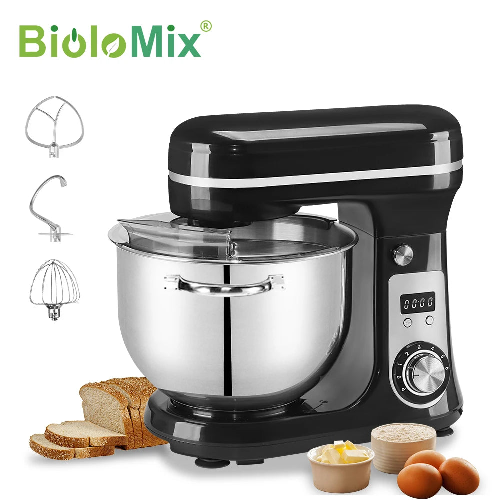 Food Stand Mixer, Blender, Quiet Motor, Cream Egg Whisk, Whip Dough Kneader, 6-Speed,