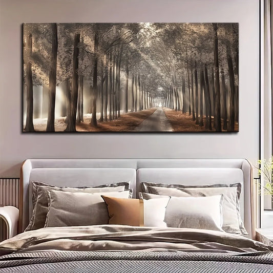 Mountain night canvas painting, natural scenery, 1.5 inch thick solid wood pine frame
