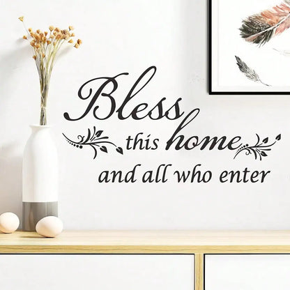 Slogan Graphic Wall Sticker Black PVC Waterproof Self Adhesive Decal