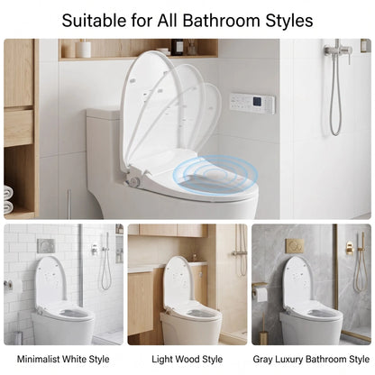 V-Shape Bidet Toilet Seat Smart Home Auto Open/Close with Side Knob Heated Seat