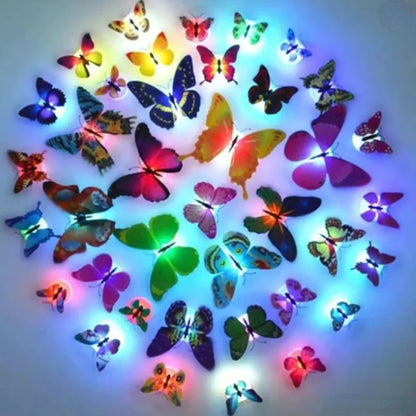 10pcs 3D LED Butterfly Decoration Night Light for Garden Backyard Lawn