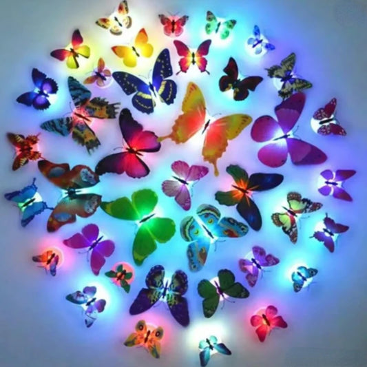 10pcs 3D LED Butterfly Decoration Night Light for Garden Backyard Lawn