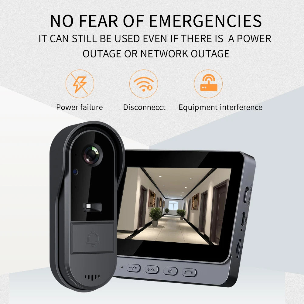 WiFi wireless smart video doorbell, Two-way outdoor 720P HD camera,