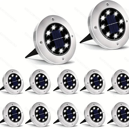 Solar LED Floor Lamp 8LED Outdoor Lawn Light Waterproof Underground Lamps for Lawn Decoration Garden Terrace Courtyard