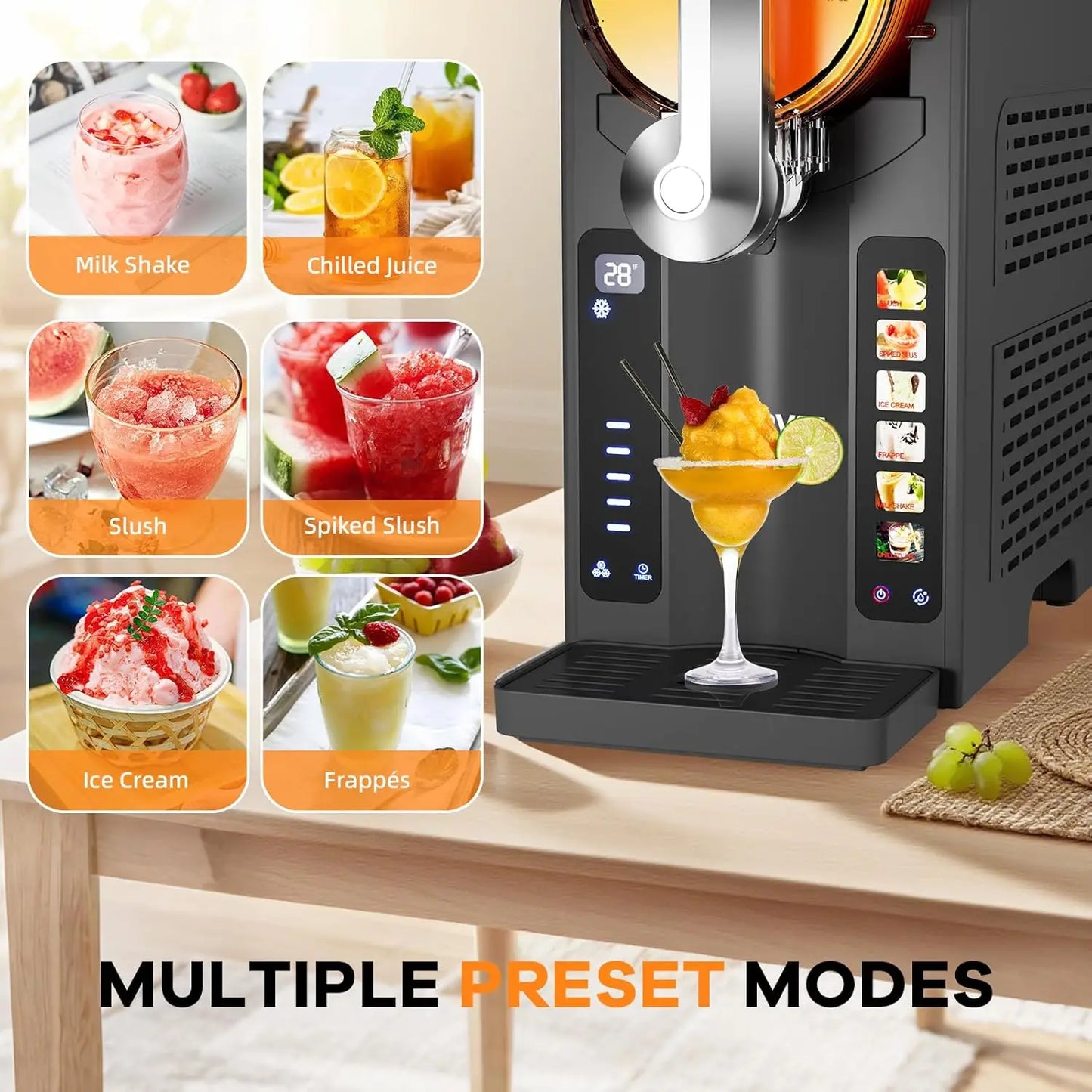 Slushie Machine for Home No Ice Needed, with LED Display
