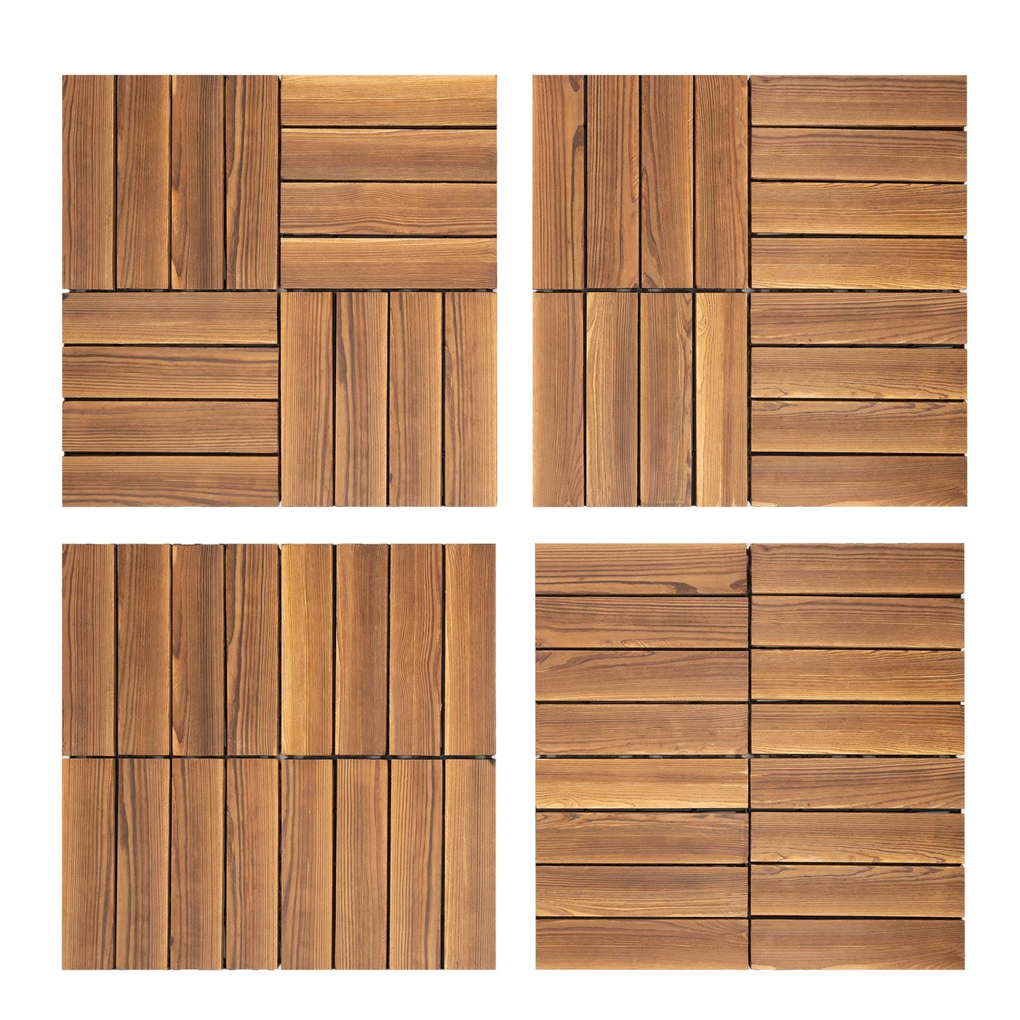 12''x12''  Patio Interlocking Decking Tiles for Indoor & Outdoor Waterproof Brown
