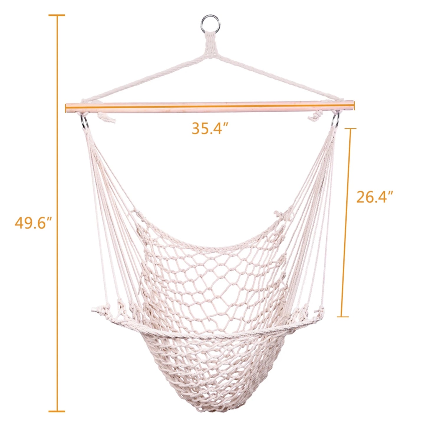 Nordic Style White Hammock Hanging Chair For Swinging Single Safety Hammock