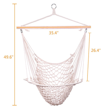 Nordic Style White Hammock Hanging Chair For Swinging Single Safety Hammock