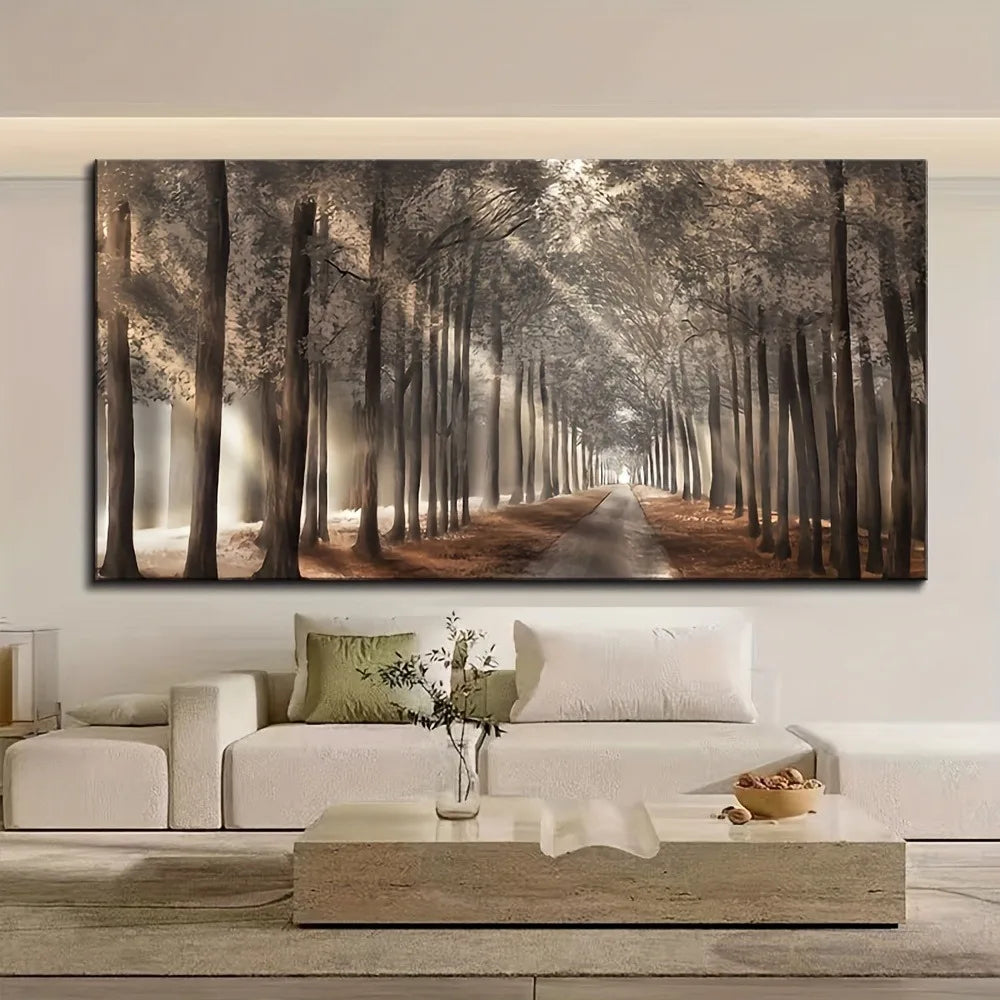 Mountain night canvas painting, natural scenery, 1.5 inch thick solid wood pine frame
