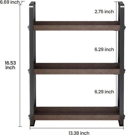 Brown 3-Tier Bathroom Counter Organizer, Makeup Shelf & Sink Caddy