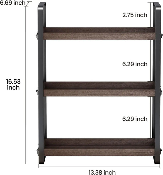 Brown 3-Tier Bathroom Counter Organizer, Makeup Shelf & Sink Caddy