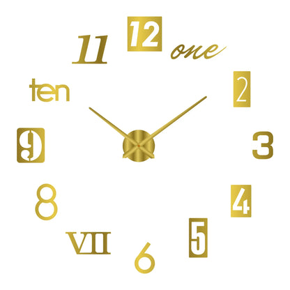 Large 3D Wall Clock Luminous Classic Wall Clocks DIY Digital Clock Wall Watches Stickers Silent Clock for Home Living Room Table