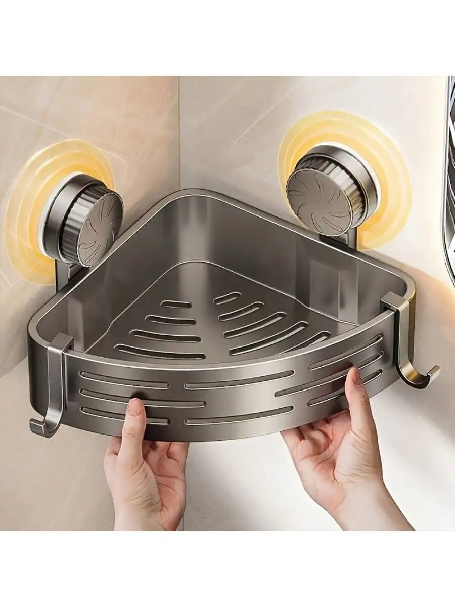 Shower Wall Storage Basket,Suction Mount No Drilling,