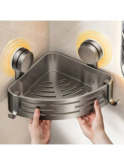 Shower Wall Storage Basket,Suction Mount No Drilling,