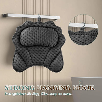 Ergonomic Bath Pillow with Head and Back Support,