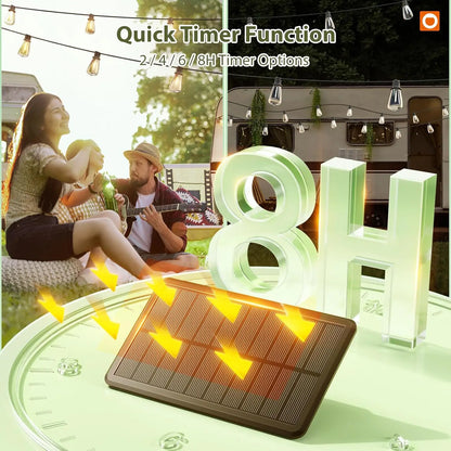 52(48+4) FT Solar String Lights Waterproof,Patio Lights Solar Powered with Remote