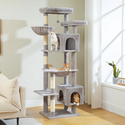 Large Cat Tree Tall Cat Tower for Indoor Cats Multi-Level Plush Cat Condo with Scratching Posts