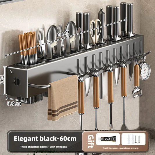 60cm Wall-mounted Kitchen Organizer Shelf  & Spice Storage Rack