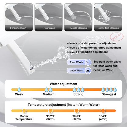 V-Shape Bidet Toilet Seat Smart Home Auto Open/Close with Side Knob Heated Seat