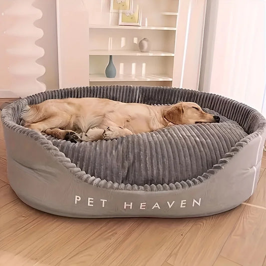 A super sized pet bed that is soft, dirt resistant, non slip, comfortable,