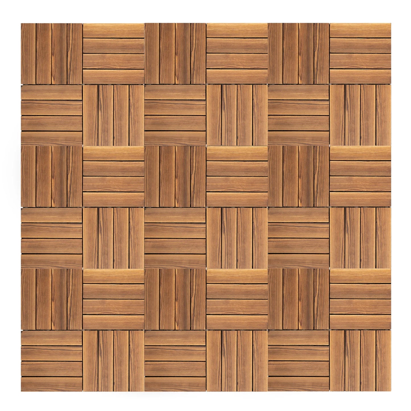 12''x12''  Patio Interlocking Decking Tiles for Indoor & Outdoor Waterproof Brown