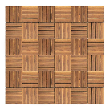12''x12''  Patio Interlocking Decking Tiles for Indoor & Outdoor Waterproof Brown