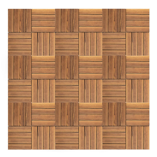 12''x12''  Patio Interlocking Decking Tiles for Indoor & Outdoor Waterproof Brown