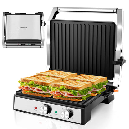 1600W  Panini Press With Timer, Adjustable Temp control