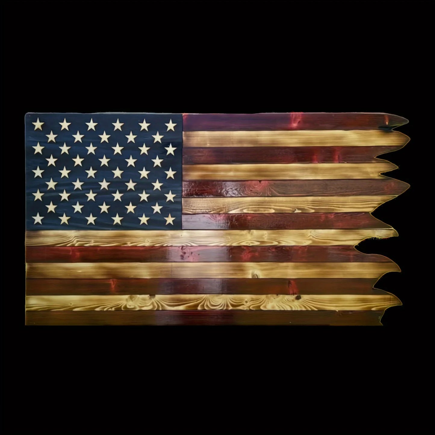 8*15inch American Wavy Flag - Wooden Independence Day Decoration for Home,