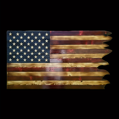 8*15inch American Wavy Flag - Wooden Independence Day Decoration for Home,