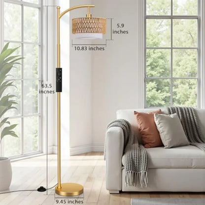 Arc Floor Lamp for Living Room with Remote, Brightness Adjustable,