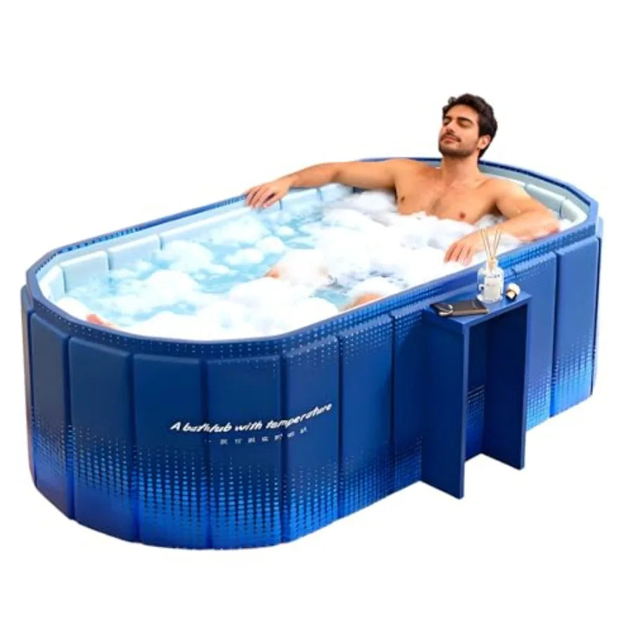 Portable 59 Large Collapsible Cold Plunge Bathtub Foldable