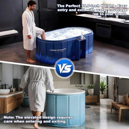 Portable 59 Large Collapsible Cold Plunge Bathtub Foldable