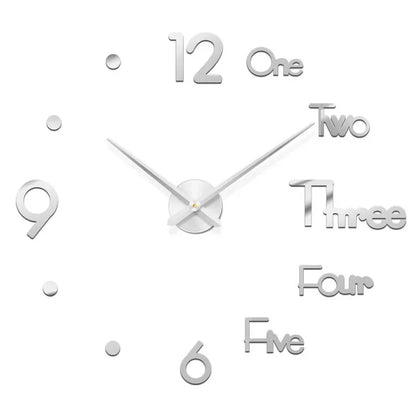Large 3D Wall Clock Luminous Classic Wall Clocks DIY Digital Clock Wall Watches Stickers Silent Clock for Home Living Room Table