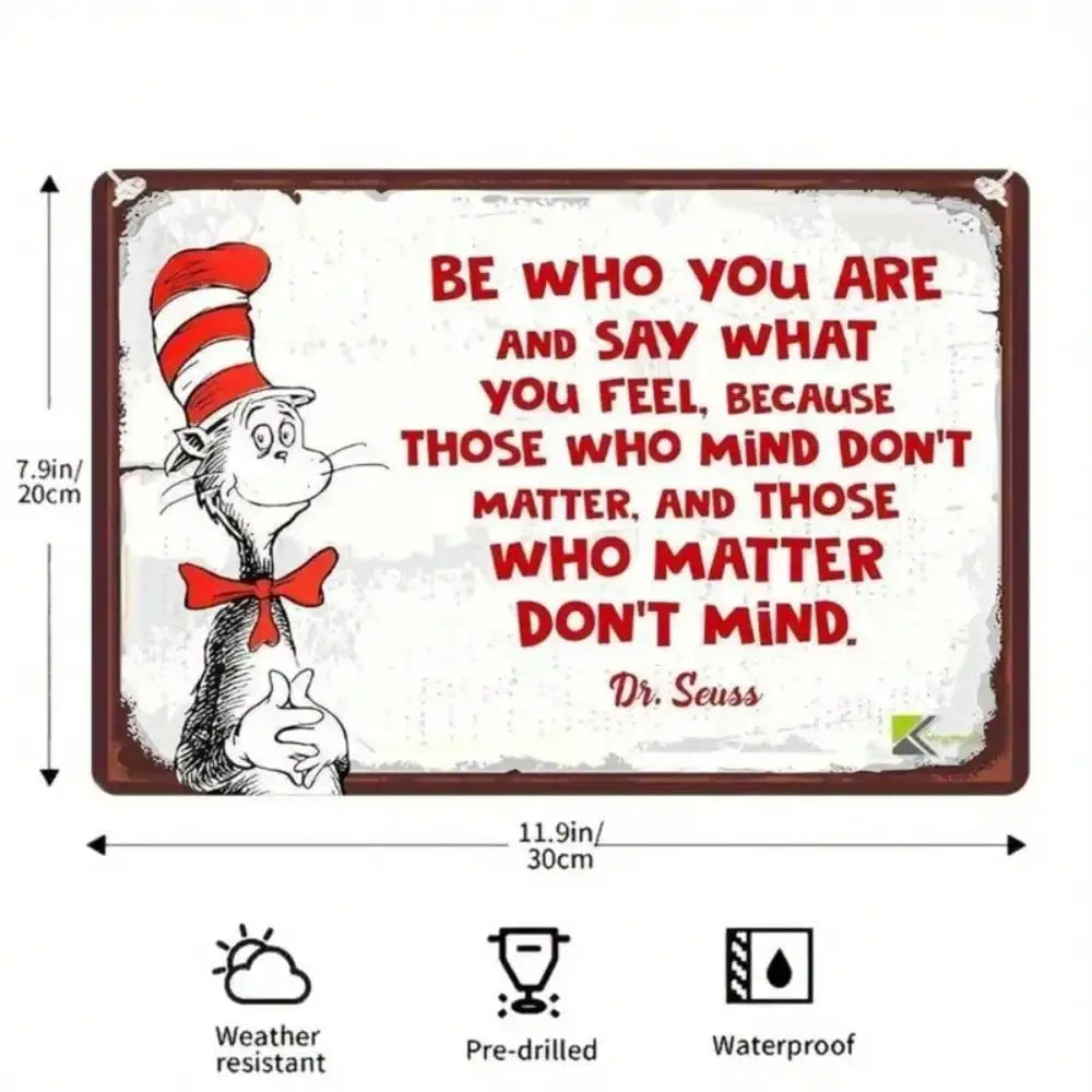 Dr. Seuss Vintage Metal Sign 8x12 Inch, for Home Bar Cafe