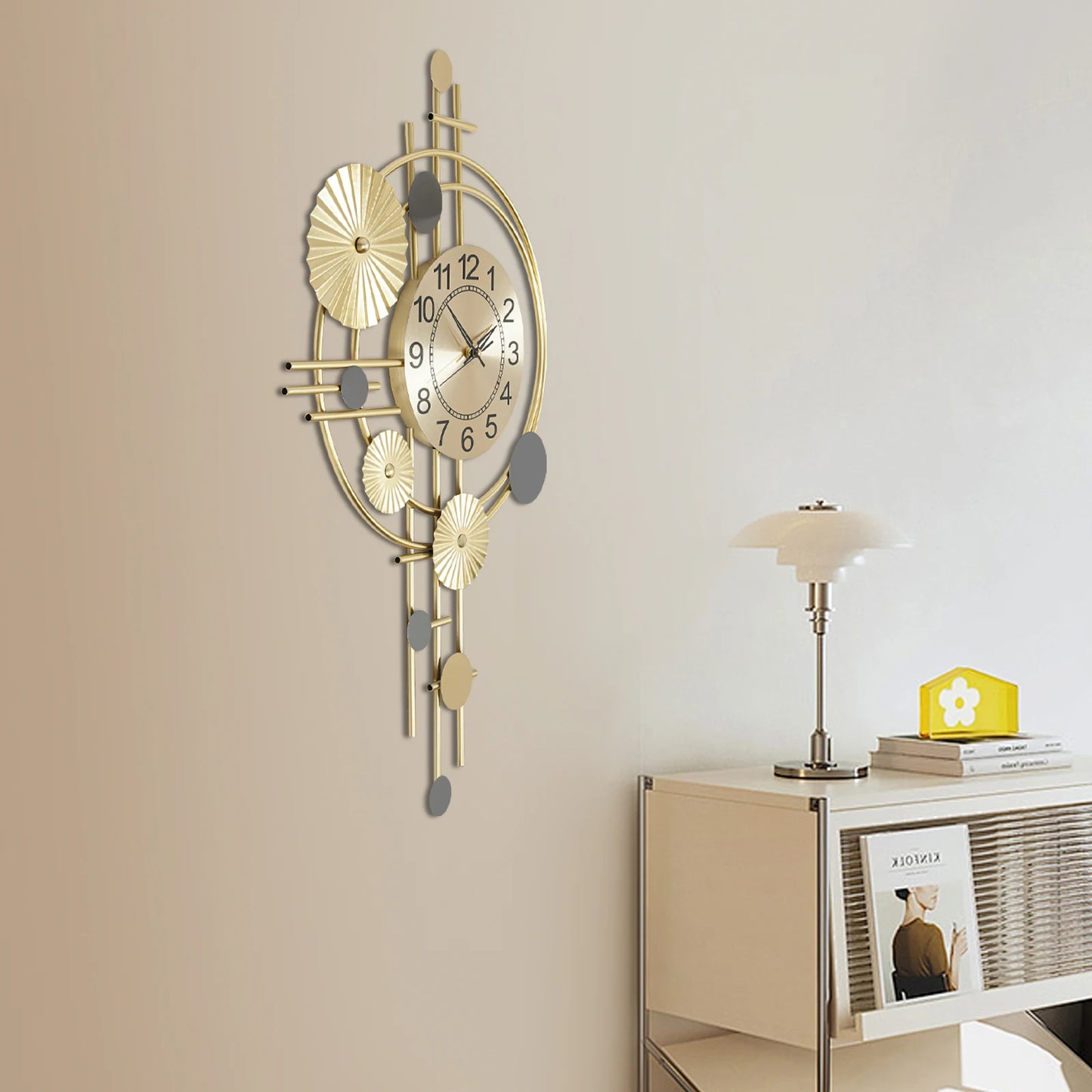 45x78cm Decorative Art Wall Clock Silent Non Ticking Item.