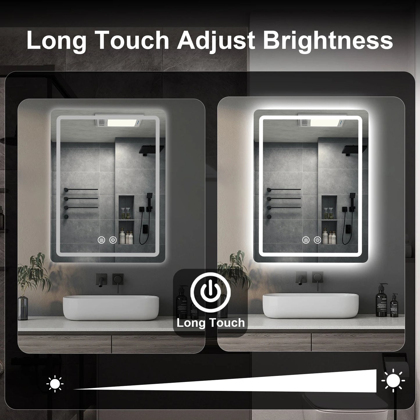 20x28 inch Backlit Lights Fogless Makeup Mirror