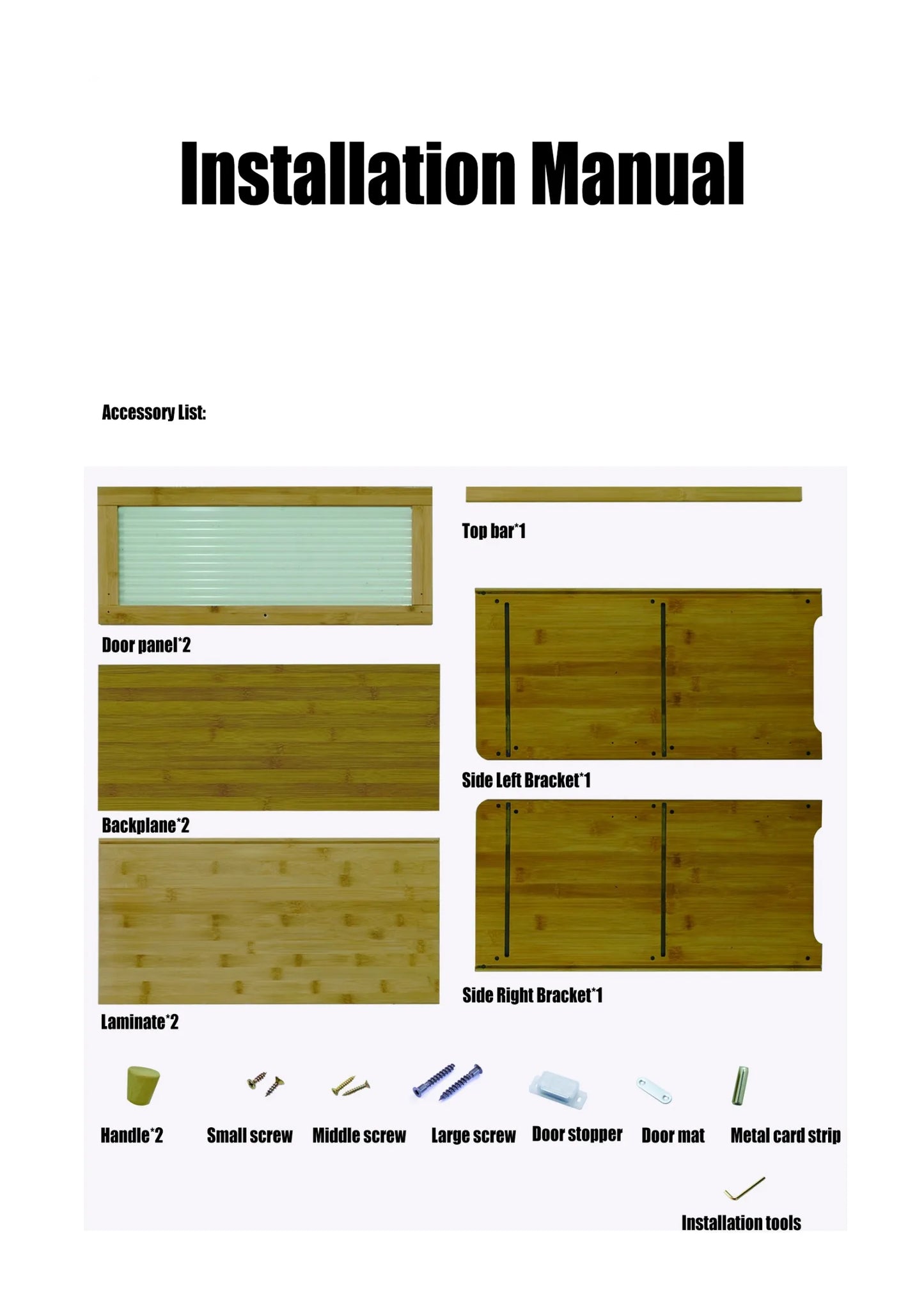 Bamboo Kitchen Storage Cabinet - DIY Assembly Required