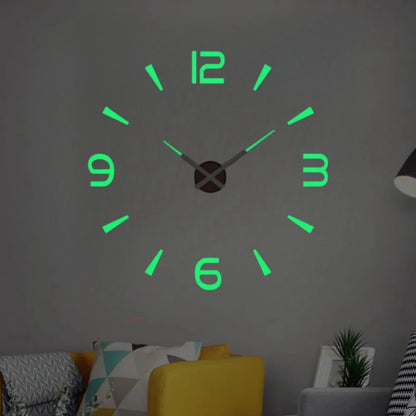 Large 3D Wall Clock Luminous Classic Wall Clocks DIY Digital Clock Wall Watches Stickers Silent Clock for Home Living Room Table
