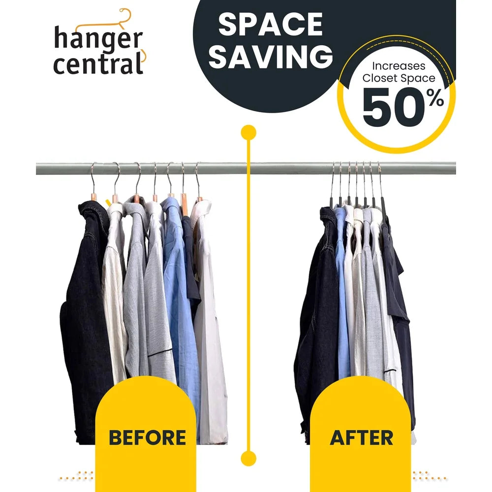 25 Pack Heavy Duty Velvet Hangers w/ Ultra Thin Design