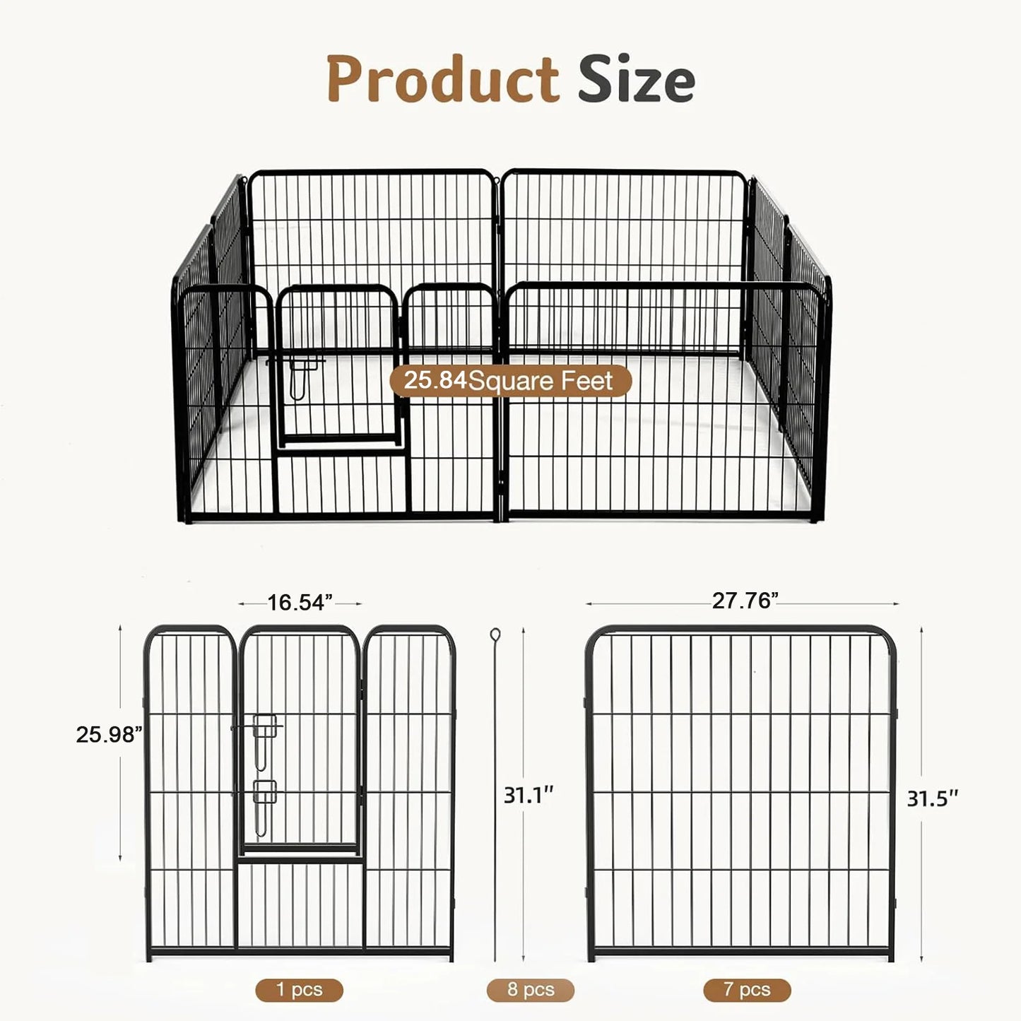 24 Inch to 32 Inch Foldable Large Dog Puppy Exercise for Yard Gate