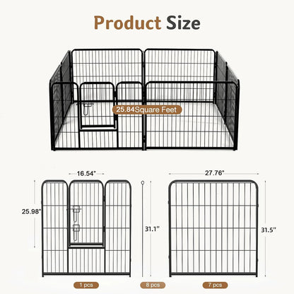 24 Inch to 32 Inch Foldable Large Dog Puppy Exercise for Yard Gate