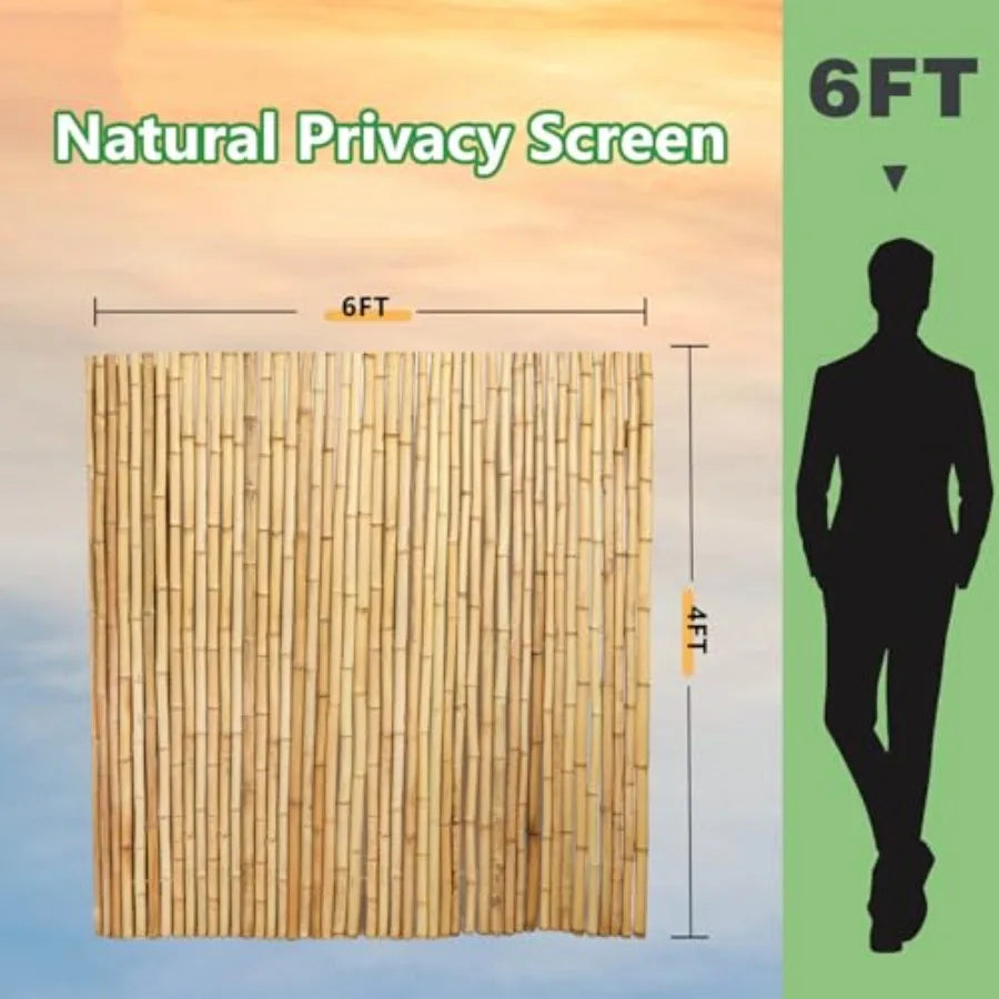 4FT x 6FT Natural Bamboo Fence  Outside  Privacy Fencing